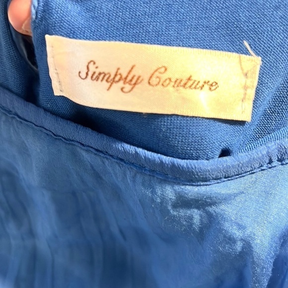 Simply Couture Gorgeous &Vibrant Blue Dress,Draped Layers,Soft, Romantic,Size M - Picture 6 of 16